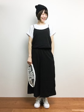 「MOUSSY（マウジー）のアイテム（つなぎ/オールインワン）」を使った、まるさん（レディース・161cm）の夏コーディネート