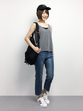 「Luz Llena (NEY)（ラズレナニー）のアイテム（トップス）」を使った、まるさん（レディース・161cm）の夏コーディネート