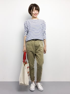 「SURF'S UP PEANUTS（サーフズアップピーナッツ）のアイテム」を使った、まるさん（レディース・161cm）の夏コーディネート