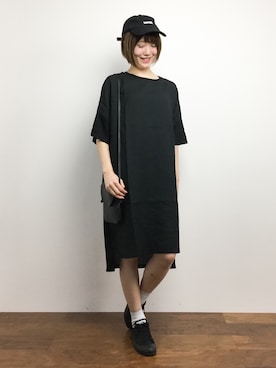 「PLAIN CLOTHING（プレーンクロージング）のアイテム（ワンピース/ドレス）」を使った、まるさん（レディース・161cm）の秋コーディネート