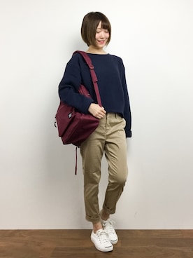 「Another Edition」｜「アイテム（スウェット）」を使った、まるさん（レディース・161cm）の秋コーディネート