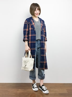 「AVAN LILY（アヴァンリリィ）のアイテム（その他アウター）」を使った、まるさん（レディース・161cm）の秋コーディネート