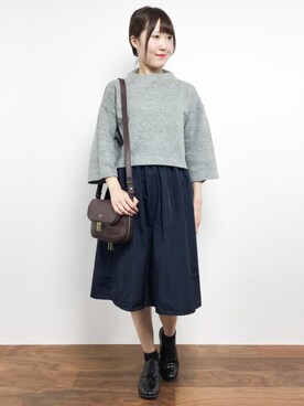 「FOSSIL（フォッシル）のアイテム（ショルダーバッグ）」を使った、まるさん（レディース・161cm）の秋コーディネート