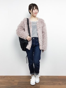 「Chica（チカ）のアイテム（ジャケット/アウター）」を使った、まるさん（レディース・161cm）の秋コーディネート
