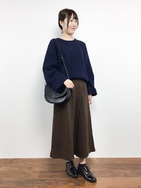 「スカーチョ」｜「アイテム（スラックス）」を使った、まるさん（レディース・161cm）の秋コーディネート