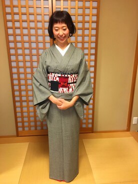 「kimono」｜「アイテム（その他）」を使った、Yukiko Sakataさん（レディース・165cm）の春コーディネート