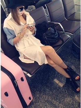 「STYLENANDA（スタイルナンダ）のアイテム（チュニック）」を使った、Wang-Wangさん（レディース・165cm）の夏コーディネート