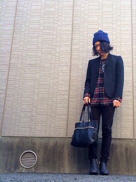 「JOHN LAWRENCE SULLIVAN」｜「アイテム（ニットキャップ/ビーニー）」を使った、Nob.さん（メンズ・176cm）の秋コーディネート
