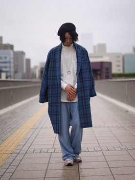 「NEONSIGN（ネオンサイン）のアイテム（チェスターコート）」を使った、Nob.さん（メンズ・176cm）の秋コーディネート