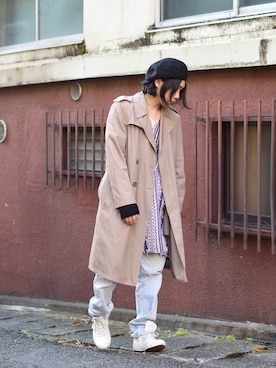 「MARTIN MARGIELA（マルタンマルジェラ）のアイテム（トレンチコート）」を使った、Nob.さん（メンズ・176cm）の冬コーディネート