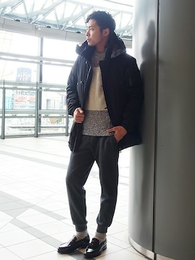 「BEAMS LIGHTS」｜「アイテム（ダウンジャケット/コート）」を使った、mizutaniさん（メンズ・178cm）の秋コーディネート
