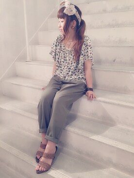 「SPINNS(スピンズ)のアイテム(ヘアバンド)」を使った、きゃま@ANDYOUさん(レディース・146cm)の夏コーディネート