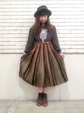 「PENDLETON（ペンドルトン）のアイテム（スカート）」を使った、きゃま@ANDYOUさん（レディース・146cm）の秋コーディネート