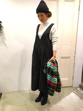 「 ストール」｜YARRAdouxbleu三宮店さん（レディース・159cm）の冬コーディネート