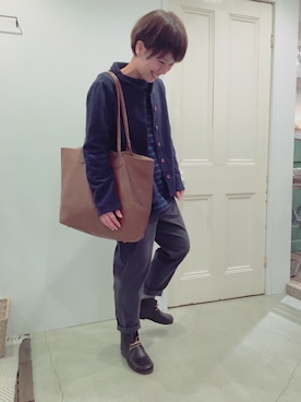 「YARRA（ヤラ）のアイテム（その他アウター）」を使った、YARRAdouxbleu三宮店さん（レディース・156cm）の冬コーディネート