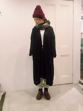 「YARRA（ヤラ）のアイテム（その他アウター）」を使った、YARRAdouxbleu三宮店さん（レディース・159cm）の冬コーディネート