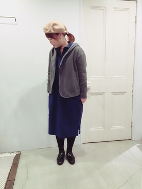 「フード」｜YARRAdouxbleu三宮店さん（レディース・154cm）の冬コーディネート