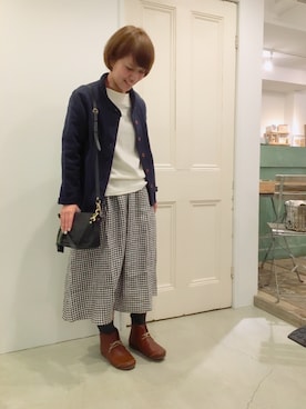 「YARRA（ヤラ）のアイテム（その他アウター）」を使った、YARRAdouxbleu三宮店さん（レディース・156cm）の冬コーディネート