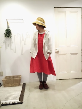 「YARRA（ヤラ）のアイテム（その他アウター）」を使った、YARRAdouxbleu三宮店さん（レディース・154cm）の春コーディネート