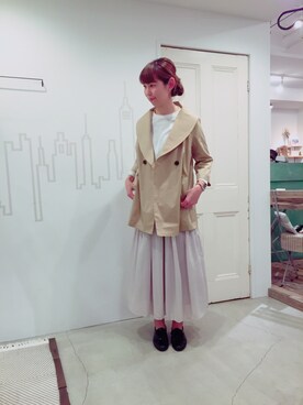 「doux bleu （ドゥーブルー）のアイテム（ジャケット/アウター）」を使った、YARRAdouxbleu三宮店さん（レディース・168cm）の春コーディネート