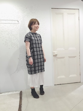 「タータンチェック」｜YARRAdouxbleu三宮店さん（レディース・154cm）の春コーディネート