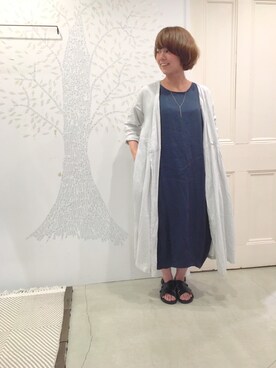 「Blute（ブリューテ）のアイテム」を使った、YARRAdouxbleu三宮店さん（レディース・156cm）の夏コーディネート