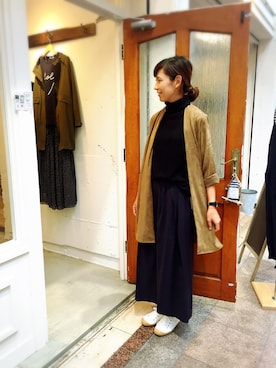 「doux bleu （ドゥーブルー）のアイテム（ジャケット/アウター）」を使った、YARRAdouxbleu三宮店さん（レディース・168cm）の秋コーディネート