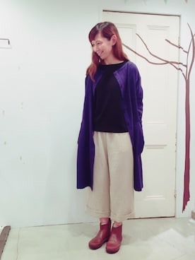 「2wayワンピース」｜「アイテム（ブーツ）」を使った、YARRAdouxbleu三宮店さん（レディース・168cm）の秋コーディネート