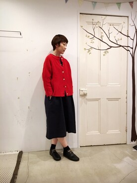 「Blute（ブリューテ）のアイテム」を使った、YARRAdouxbleu三宮店さん（レディース・159cm）の秋コーディネート