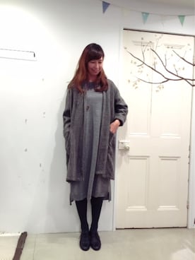 「YARRA（ヤラ）のアイテム（その他アウター）」を使った、YARRAdouxbleu三宮店さん（レディース・168cm）の秋コーディネート