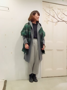 「doux bleu （ドゥーブルー）のアイテム（ジャケット/アウター）」を使った、YARRAdouxbleu三宮店さん（レディース・156cm）の秋コーディネート