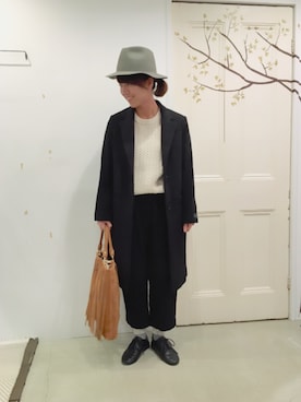 「doux bleu （ドゥーブルー）のアイテム（ジャケット/アウター）」を使った、YARRAdouxbleu三宮店さん（レディース・156cm）の冬コーディネート