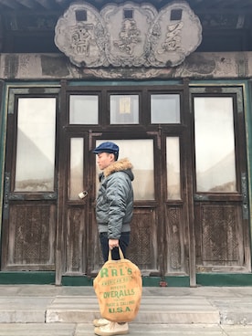 「RRL（ダブル アール エル）のアイテム（メッセンジャーバッグ）」を使った、Leewilleeさん（メンズ・167cm）の秋コーディネート