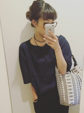 「MOUSSY（マウジー）のREAL LEATHER CODE（ネックレス）」を使った、dxさん（レディース・162cm）の夏コーディネート