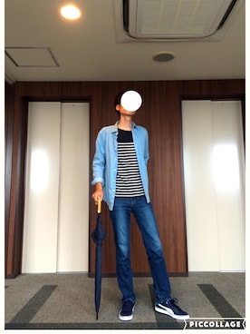 「SOMETHING（サムシング）のアイテム（パンツ）」を使った、sさん（メンズ・177cm）の夏コーディネート