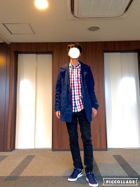 「DIESEL（ディーゼル）のアイテム（トレンチコート）」を使った、sさん（メンズ・177cm）の冬コーディネート