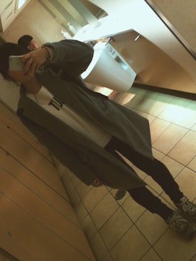 「WEGO（ウィゴー）のWEGO/チェスターコート（チェスターコート、グレー系）」を使った、ゆちさん（レディース・158cm）の秋コーディネート