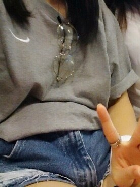 「no brand（ノーブランド）のアイテム（メガネ、ゴールド系）」を使った、ゆちさん（レディース・158cm）の冬コーディネート