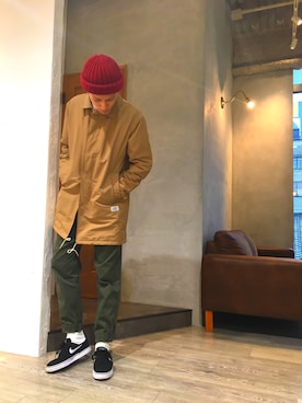 「SILAS(サイラス)のアイテム(ステンカラーコート)」を使った、Wackieさん(メンズ・175cm)の秋コーディネート