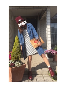 「春ワンピ」｜「アイテム（その他アウター）」を使った、anapiさん（レディース・170cm）の春コーディネート