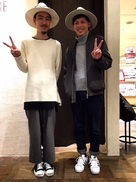 Ma 1を使った 白ハット のメンズ人気ファッションコーディネート Wear