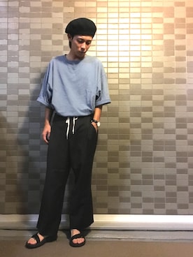 「HARE（ハレ）のアイテム（ハンチング/ベレー帽）」を使った、🐯としくん🐯さん（メンズ・171cm）の夏コーディネート