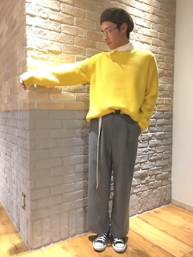 「HARE（ハレ）のアイテム（ハンチング/ベレー帽）」を使った、🐯としくん🐯さん（メンズ・171cm）の秋コーディネート