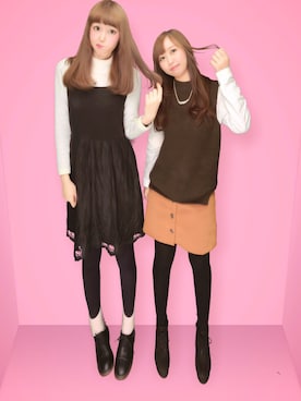 「LOST & FOUND（ロストアンドファウンド）のアイテム」を使った、もなさん（レディース・172cm）の冬コーディネート