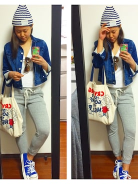 「しまむらコーデ」｜山崎美千代さん（レディース・163cm）の春コーディネート