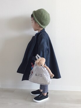 「アイテム（おもちゃ、ブラウン系）」を使った、h39さん（キッズ・90cm）の春コーディネート