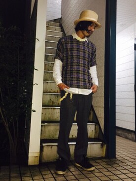 「SASQUATCHfabrix.（サスクワァッチファブリックス）のアイテム」を使った、usubaneさん（メンズ・178cm）の冬コーディネート