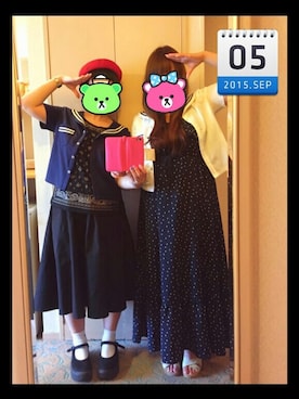 「FRED PERRY（フレッドペリー）のアイテム（ハンチング/ベレー帽）」を使った、恋するラララさん（レディース・152cm）の秋コーディネート