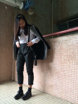 「アイテム（その他雑貨、ブラック系）」を使った、Stephanie.Fさん（レディース・163cm）の冬コーディネート