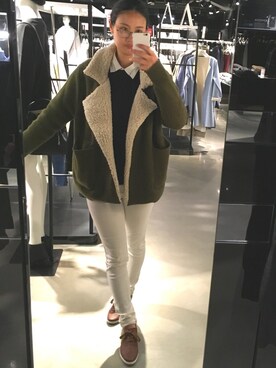 「SHINY SHINY（シャイニー シャイニー）のアイテム（スニーカー）」を使った、Midori さん（レディース・168cm）の冬コーディネート